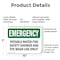 Signmission Potable Water For Safety Shower And Eye, 10 in W x Rectangle, Plastic OS-2PACK-EM-P-710-L-10407 - alternate 5